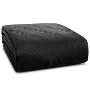 Narzuta 170 x 210 Pikowana Welurowa Luiz8 Czarny