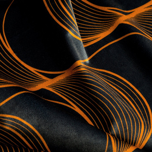 Velvet Pola Curtain 140 x 250 Drawstring Black+Rud