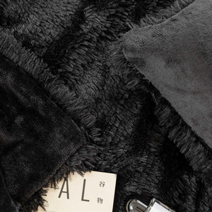 Blanket 200 x 220 Italian Fur Yeti Black