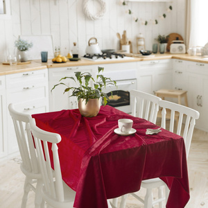 Tablecloth 110 x 160 Decorative Velvet Soft Red