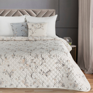 Quilted Velvet Bedspread 170 x 210 Blink5 Cream