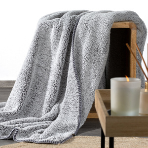 Blanket 150 x 200 Microfiber Lamb Koala Steel+White