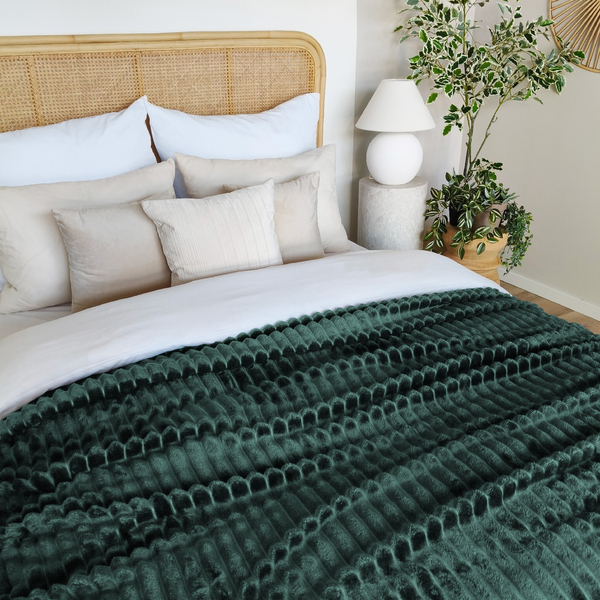 Blanket 200 x 220 Microfiber Stamped Stripes Nuvio 10