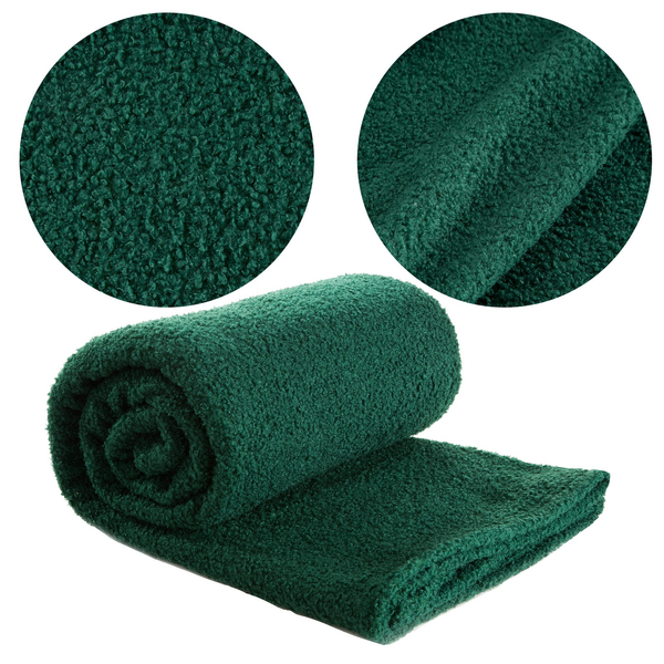 Blanket 200 x 220 Microfiber Boucle Bukla C.Green