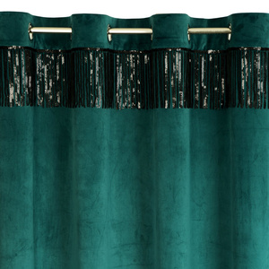 Velvet Jasper Curtain 140 x 250 Dark Turquoise