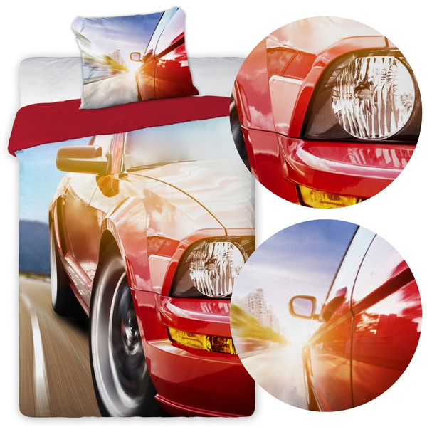 Pościel 140 x 200 Młodzieżowa Turbo 003 Auto