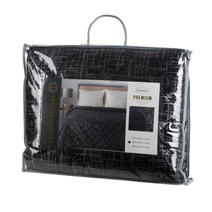 Quilted Velvet Bedspread 170 x 210 Blink6 Black