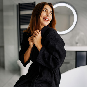 Szlafrok Gofer Bawełna Unisex Vizzy S 04 Czarny