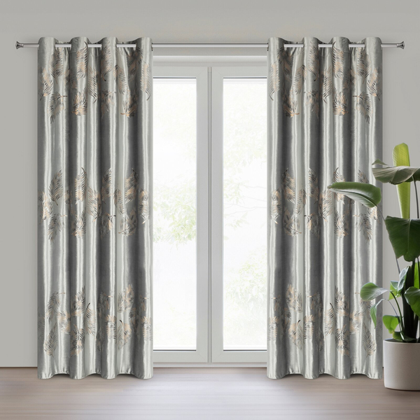 Zasłona 140 x 250 Welwet Przelotki Idalia Srebrny