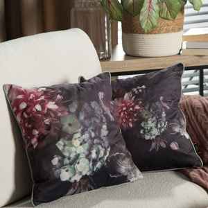 Poszewka 45 x 45 Dekoracyjna Velvet 131 Bordo+Ziel