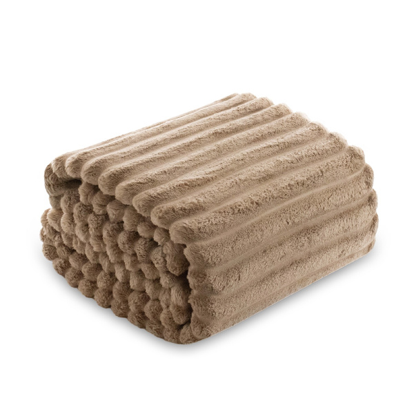 Koc 160 x 200 Mikrofibra Tłoczona Pasy Nuvio 06
