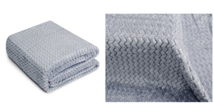 Blanket 200 x 220 Microfiber Embossed Zigzag Metal