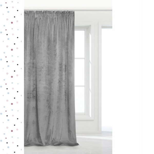 Zasłona 140 x 270 Dekoracyjna Velvet Soft Popiel