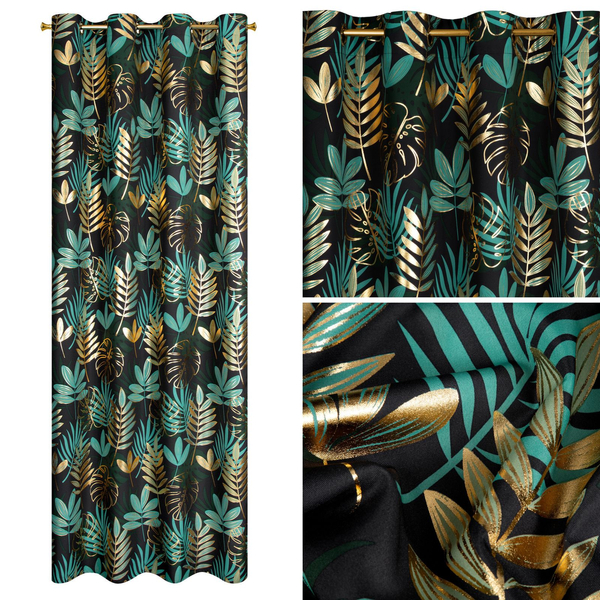 Zasłona 140 x 250 Dekoracyjna Przel Malta Czar+Zł