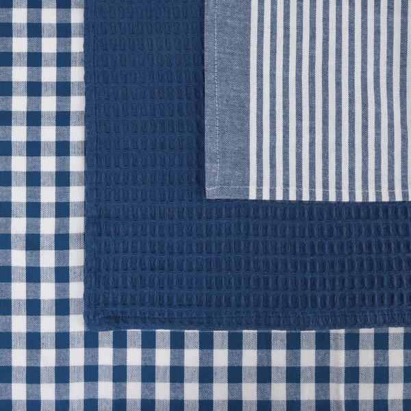 Set of 3 Towels 50 x 70 Cotton Lucy Blue