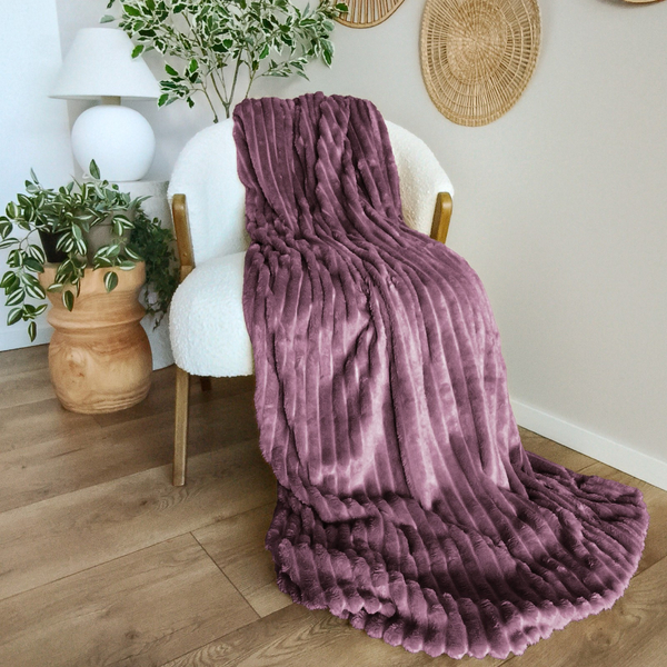 Koc 200 x 220 Mikrofibra Tłoczona Pasy Nuvio 14