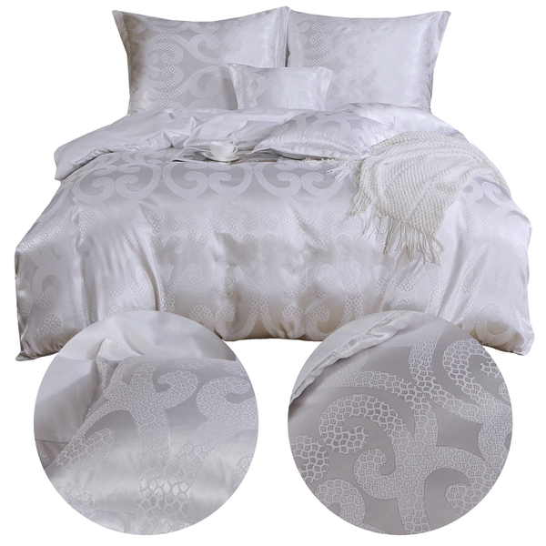 Bedding set 160 x 200 5 pcs Satin Embroidered AT003