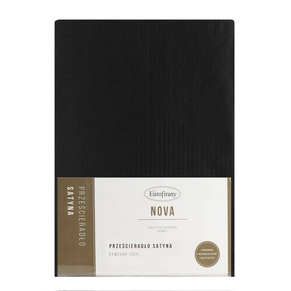 Bed sheet 220 x 210 Makosatin Nova Black