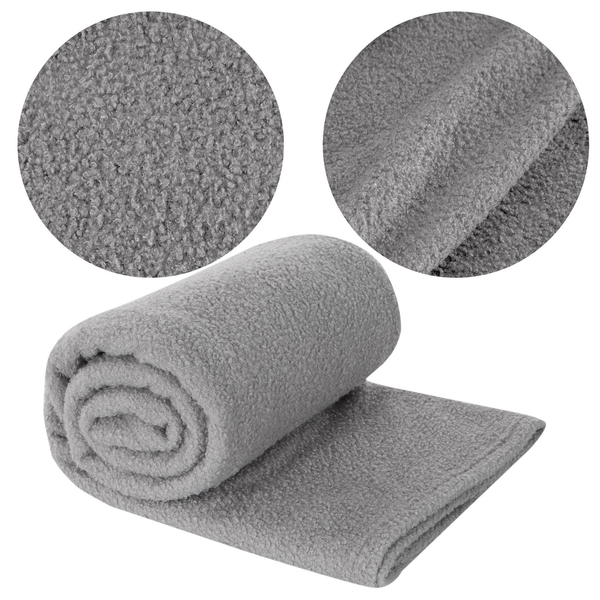 Koc 170 x 210 Mikrofibra Boucle Bukla Srebrny