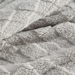 Blanket 150 x 200 Stamped Plush Nancy Silver