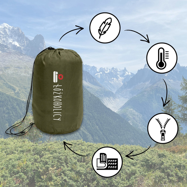 Śpiwór 75x210 Turystyczny Mumia Kaptur Ventura 02