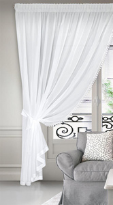 Venice Decorative Curtain 360 x 250 Tape White