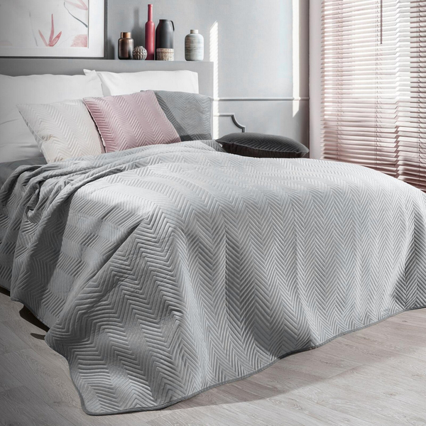 Sofia Silver Decorative Velour Bedspread 220 x 240