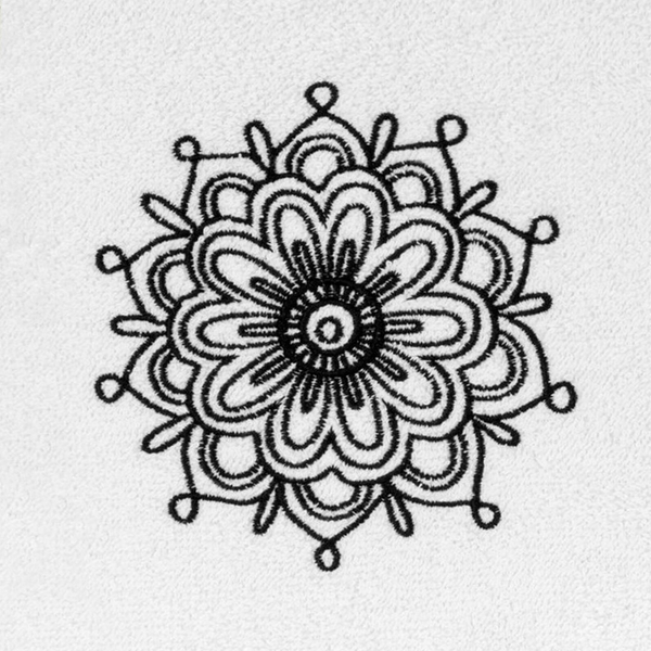 Towel Set 3pcs. Rosette 380 White+Black