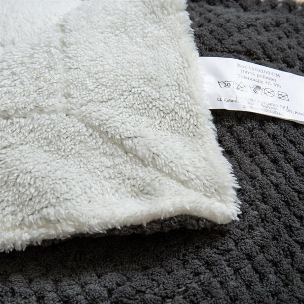 Koc 150 x 200 Mikrofibra Baranek Sherpa Grafit