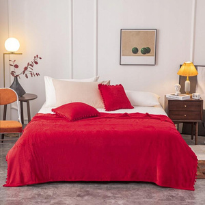Blanket 150 x 200 Microfiber Pompies Red