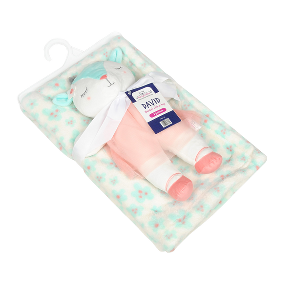 75 x 100 Baby David Blanket + Sheep Mascot 