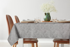 85 x 85 Decorative Jacquard Tablecloth Isla Silver