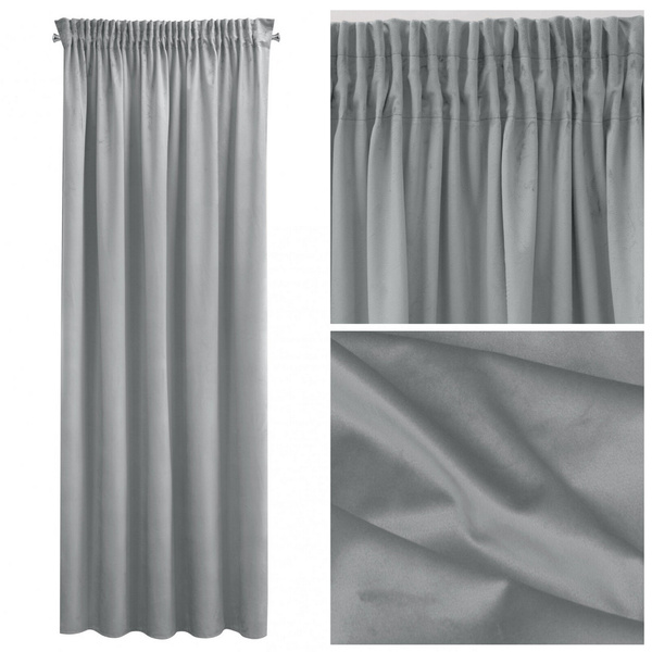 Zasłona 140 x 270 Dekoracyjna Pierre Cardin Sibel Szary