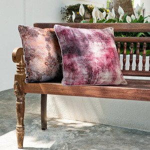 Decorative Linen 19 Maroon+Cream pillowcase 45 x 45