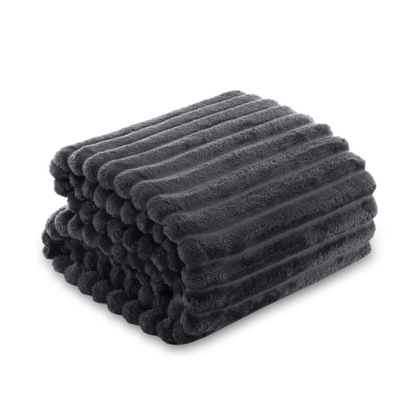 Koc 160 x 200 Mikrofibra Tłoczona Pasy Nuvio 03