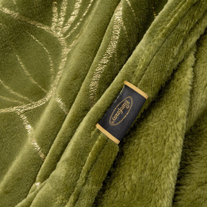 Blanket 150 x 200 Plush Lili4 Olive + Gold