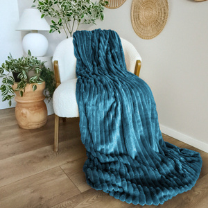 Blanket 160 x 200 Microfiber Stamped Stripes Nuvio 11