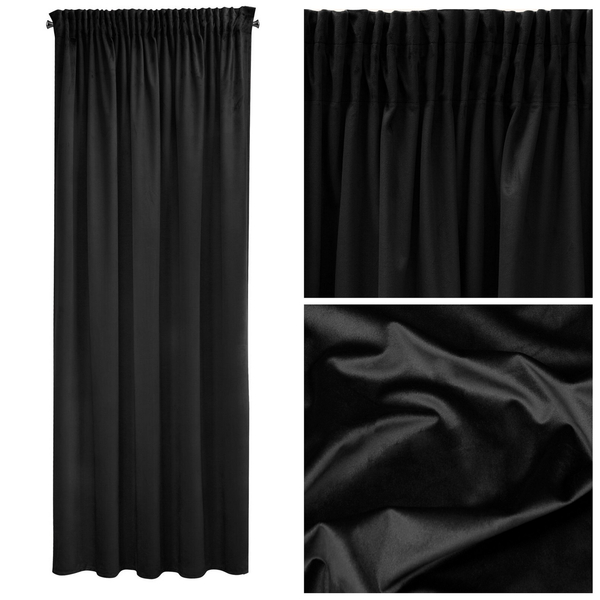 Zasłona 140 x 270 Dekoracyjna Pierre Cardin Sibel Czarny