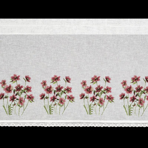 Curtain 60 x 150 Decorative Ready-made Isa White+Bordo