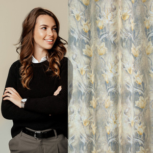 Zasłona 140 x 250 Dekoracyjna Przelotki Ola Srebrn