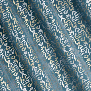 Ready-made Curtain 140 x 250 Laura Drawstring Blue+Gold