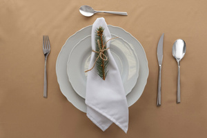 Tablecloth 140x240 Stainproof Classic Savio C.Beige