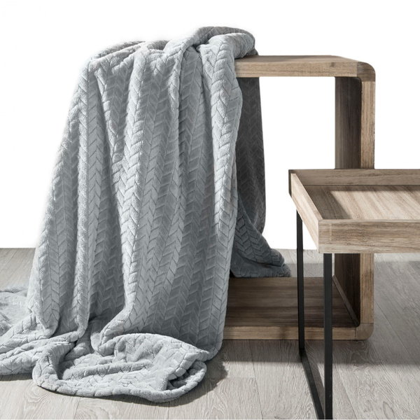 Koc 170 x 210 Mikrofibra Design Cindy Srebrny