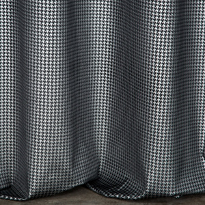 Velvet Darcy Curtain 140 x 250 Pinstripe Black