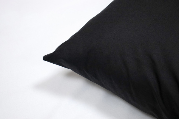 Poszewka Bawełna 50 x 80 Jednolita Ola Czarna Black