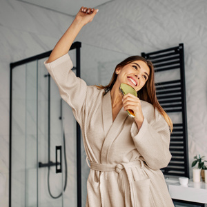 Szlafrok Gofer Bawełna Unisex Vizzy L 02 Beż