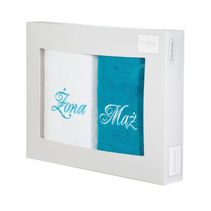Husband Wife Towel Set 2 2 pcs. 50 x 90 White