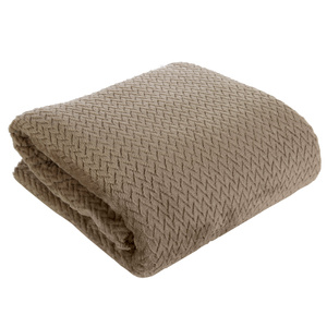 Blanket 150 x 200 Microfiber Design Cindy3 Dark Beige