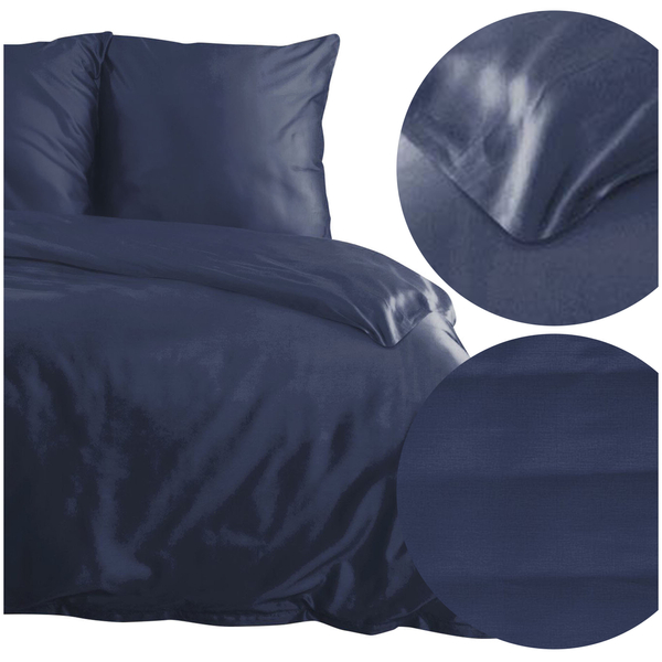Pościel 160 x 200 3cz Satynowa Nova3 C.Granat