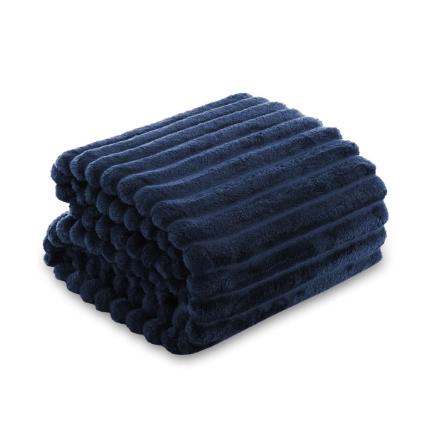 Koc 160 x 200 Mikrofibra Tłoczona Pasy Nuvio 09